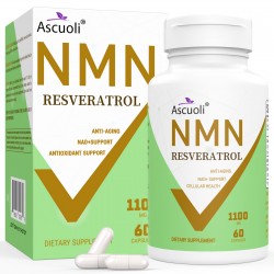 Ascuoli NMN + Trans-Resveratrol Supplement 1100mg (60 Capsules(Pack of 1)) Ascuoli NMN + Trans-Resveratrol Supplement 1100mg (60 Capsules(Pack of 1))