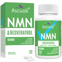 Ascuoli NMN 500mg + Trans-Resveratrol Supplement 900mg per bottles (120 Lozenges(Pack of 1)) Ascuoli NMN 500mg + Trans-Resveratrol Supplement 900mg per bottles (120 Lozenges(Pack of 1))