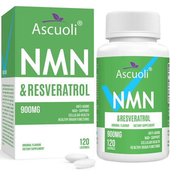 Ascuoli NMN 500mg + Trans-Resveratrol Supplement 900mg per bottles (120 Lozenges(Pack of 1)) Ascuoli NMN 500mg + Trans-Resveratrol Supplement 900mg per bottles (120 Lozenges(Pack of 1))