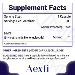 NMN Capsules 500mg (60 Count(Pack of 1))