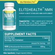 ELITEHEALTH Vegan NMN Supplement 500mg (60 Count(Pack of 1)) ELITEHEALTH Vegan NMN Supplement 500mg (60 Count(Pack of 1))