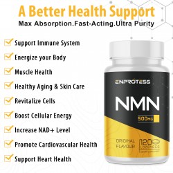 Enprotess NMN Supplement 500mg (120 Lozenges(Pack of 1))