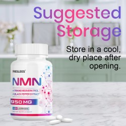 Freslees NMN 500mg + Trans-Resveratrol Supplement 950mg per bottles (120 Lozenges(Pack of 1))