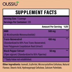 Oussiu NMN+Trans-Resveratrol Supplement 950mg per bottles (120 Lozenges(Pack of 1)) Oussiu NMN+Trans-Resveratrol Supplement 950mg per bottles (120 Lozenges(Pack of 1))