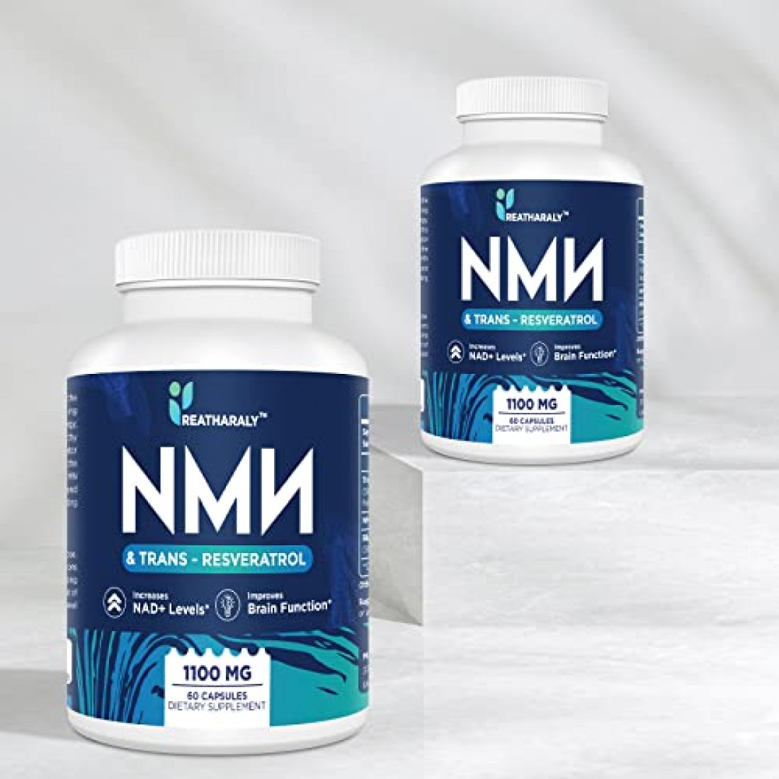 NMN + Trans-Resveratrol Supplement 1100mg per bottles (60 Count(Pack of 1))