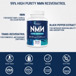 Reatharaly NMN + Trans-Resveratrol Supplement 1100mg per bottles (60 Count(Pack of 1)) Reatharaly NMN + Trans-Resveratrol Supplement 1100mg per bottles (60 Count(Pack of 1))